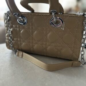 Beige Quilted Mini Bag